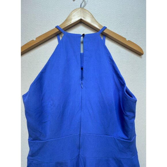Banana Republic Womens Halter Sheath Dress Size 6 Blue Keyhole Formal Business - Picture 10 of 11